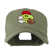 Baseball Smile Glove and Ball Embroidered Cap