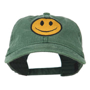 Smile Face Embroidered Washed Cap