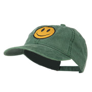 Smile Face Embroidered Washed Cap