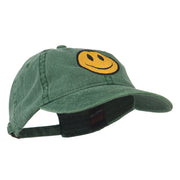 Smile Face Embroidered Washed Cap