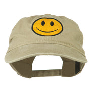 Smile Face Embroidered Washed Cap