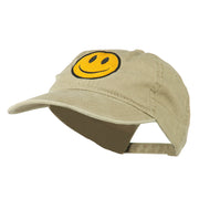 Smile Face Embroidered Washed Cap