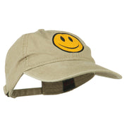 Smile Face Embroidered Washed Cap