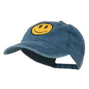 Smile Face Embroidered Washed Cap