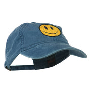 Smile Face Embroidered Washed Cap