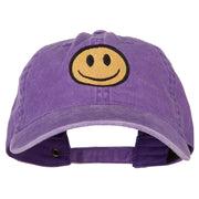 Smile Face Embroidered Washed Cap