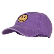 Smile Face Embroidered Washed Cap