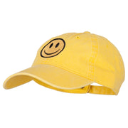 Smile Face Embroidered Washed Cap