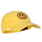 Smile Face Embroidered Washed Cap