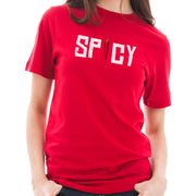 Spicy Word Graphic Design Unisex Short Sleeve Cotton Jersey T-Shirt