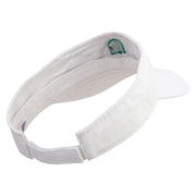 Cute Ghost Icon Embroidered Prostyle Cotton Twill Washed Visor - White OSFM