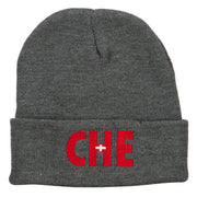 Switzerland CHE Flag Embroidered Long Beanie