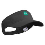 Cute Ghost Icon Embroidered Prostyle Cotton Twill Washed Visor - Black OSFM