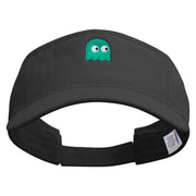 Cute Ghost Icon Embroidered Prostyle Cotton Twill Washed Visor - Black OSFM