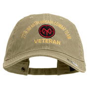 U.S. Army 27th Infantry Brigade Combat Team Embroidered Washed Solid Pigment Dyed Cotton Twill Brass Buckle Cap - Khaki OSFM