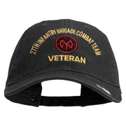 U.S. Army 27th Infantry Brigade Combat Team Embroidered Washed Solid Pigment Dyed Cotton Twill Brass Buckle Cap - Black OSFM