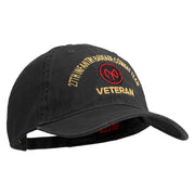 U.S. Army 27th Infantry Brigade Combat Team Embroidered Washed Solid Pigment Dyed Cotton Twill Brass Buckle Cap - Black OSFM