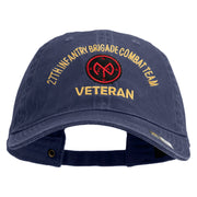 U.S. Army 27th Infantry Brigade Combat Team Embroidered Washed Solid Pigment Dyed Cotton Twill Brass Buckle Cap - Navy OSFM