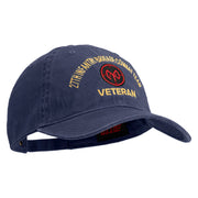 U.S. Army 27th Infantry Brigade Combat Team Embroidered Washed Solid Pigment Dyed Cotton Twill Brass Buckle Cap - Navy OSFM