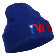 Taiwan TWN Flag Embroidered Long Beanie