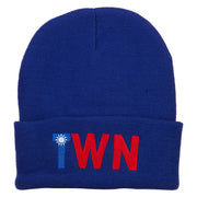 Taiwan TWN Flag Embroidered Long Beanie