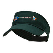 Tribal Arrow Embroidered Cotton Twill Visor