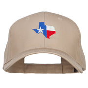 Texas Flag Map Embroidered Cotton Twill Cap