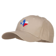 Texas Flag Map Embroidered Cotton Twill Cap