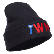 Taiwan TWN Flag Embroidered Long Beanie