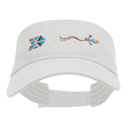 Tribal Arrow Embroidered Cotton Twill Visor