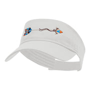 Tribal Arrow Embroidered Cotton Twill Visor