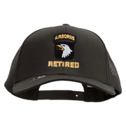 Licensed 101st Airborne Retired Embroidered Solid Cotton Twill Mesh Prostyle Cap - Charcoal OSFM