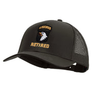 Licensed 101st Airborne Retired Embroidered Solid Cotton Twill Mesh Prostyle Cap - Charcoal OSFM