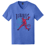 Grunge Tennis Player V-Neck Graphic Shirt