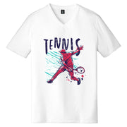 Grunge Tennis Player V-Neck Graphic Shirt