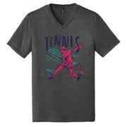 Grunge Tennis Player V-Neck Graphic Shirt