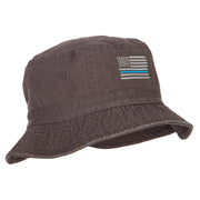 Thin Blue Line USA Flag Embroidered Bucket Hat