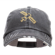 Satellite Outline Embroidered Unstructured Cotton Mesh Cap