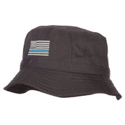 Thin Blue Line USA Flag Embroidered Bucket Hat