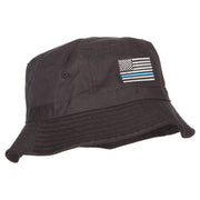 Thin Blue Line USA Flag Embroidered Bucket Hat