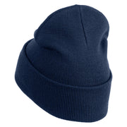 Steampunk Gramophone Logo Embroidered 12 Inch Long Knitted Beanie - Navy OSFM