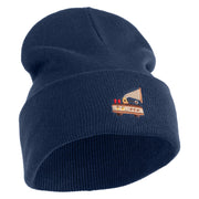 Steampunk Gramophone Logo Embroidered 12 Inch Long Knitted Beanie - Navy OSFM