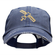 Satellite Outline Embroidered Unstructured Cotton Mesh Cap