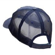 Satellite Outline Embroidered Unstructured Cotton Mesh Cap