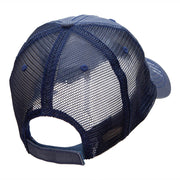 Satellite Outline Embroidered Unstructured Cotton Mesh Cap