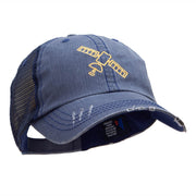 Satellite Outline Embroidered Unstructured Cotton Mesh Cap