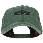 Eye That Sees All Embroidered Washed Dyed Cotton Cap