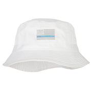 Thin Blue Line USA Flag Embroidered Bucket Hat