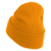 Steampunk Gramophone Logo Embroidered 12 Inch Long Knitted Beanie - Yellow OSFM