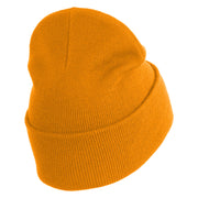 Steampunk Gramophone Logo Embroidered 12 Inch Long Knitted Beanie - Yellow OSFM